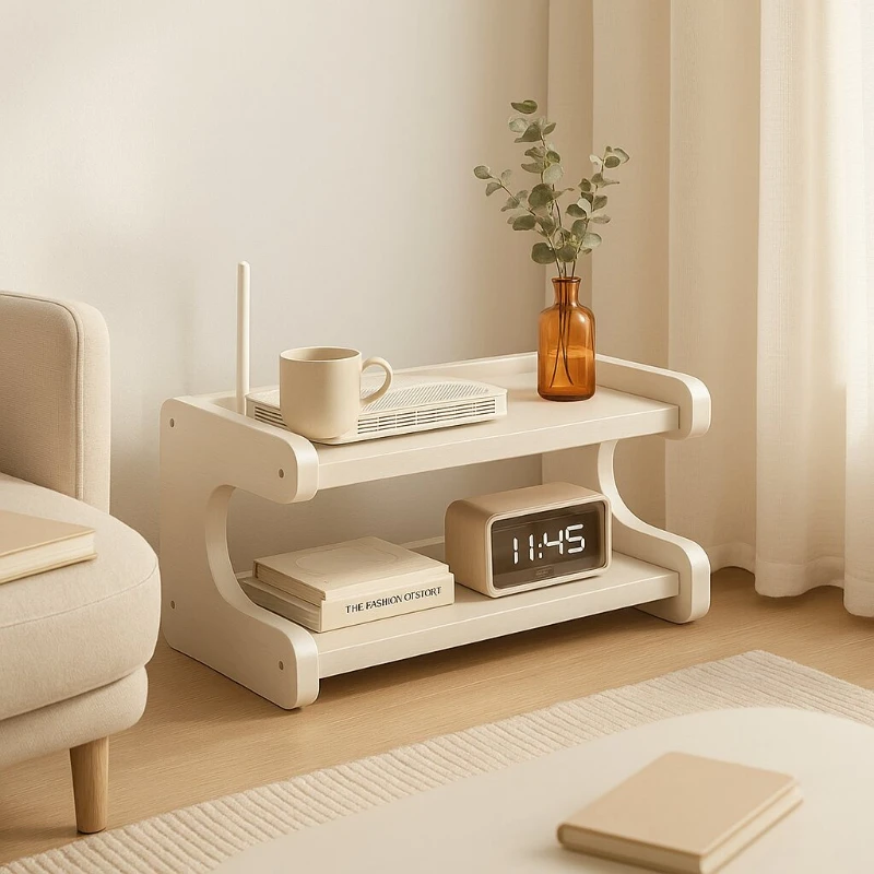 

Multi-Layer Bamboo Router Shelf TV Set-Top Box & Socket Organizer Minimalist Open-Design Signal-Friendly Storage Rack