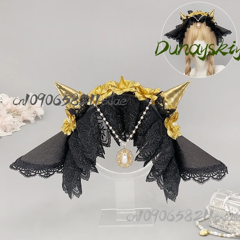 Identity V Little Girl New Cosplay Props The Source Of Evil Lolita Headwear Black White Kawaii Daily Party Carnival Cosplay view 6