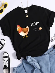 Hens Lay Eggs Quickly Funny Print Female T Shirt Street Harajuku Crop Top Cool Breathable Tee Tops Fashion Casual Women Tshirt