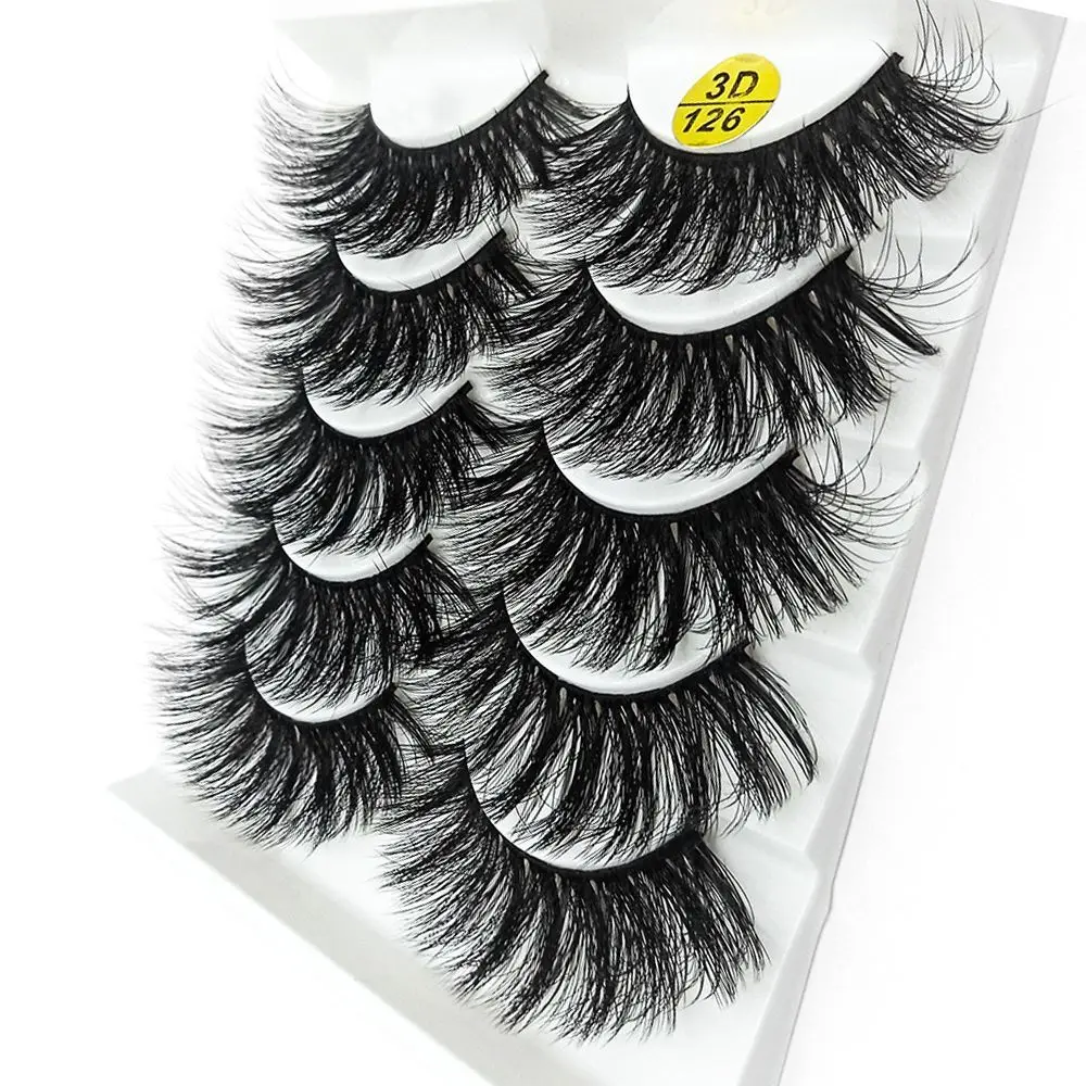 5 أزواج من SKONHED مكياج العيون الطبيعي Wispy متوهج الرموش الصناعية العين لاش تمديد تقاطعات ثلاثية الأبعاد شعر المنك الصناعي
