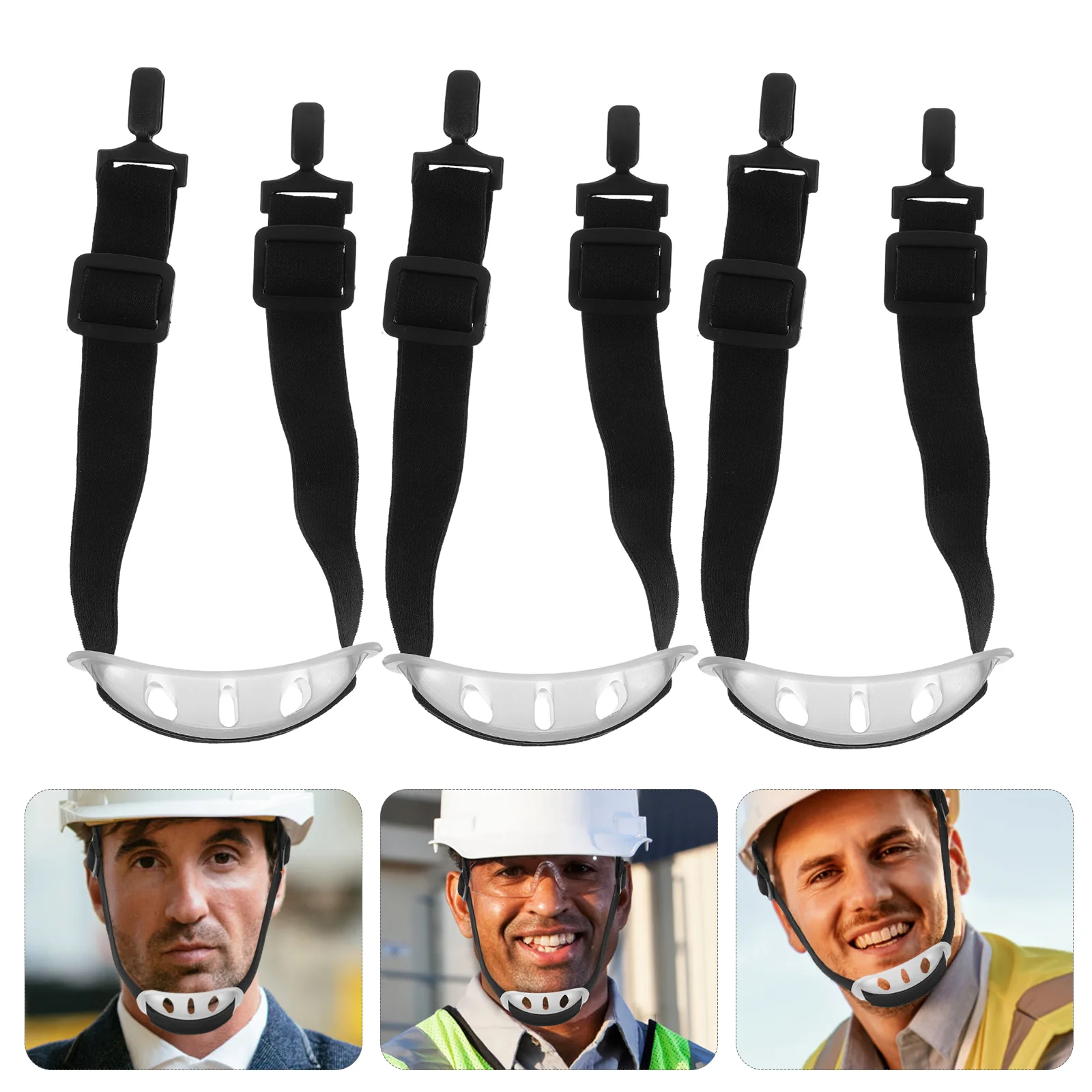 3 Pcs Chin Strap Football Straps Outdoor Adjustable Rubber Construction Hard Hat Protector