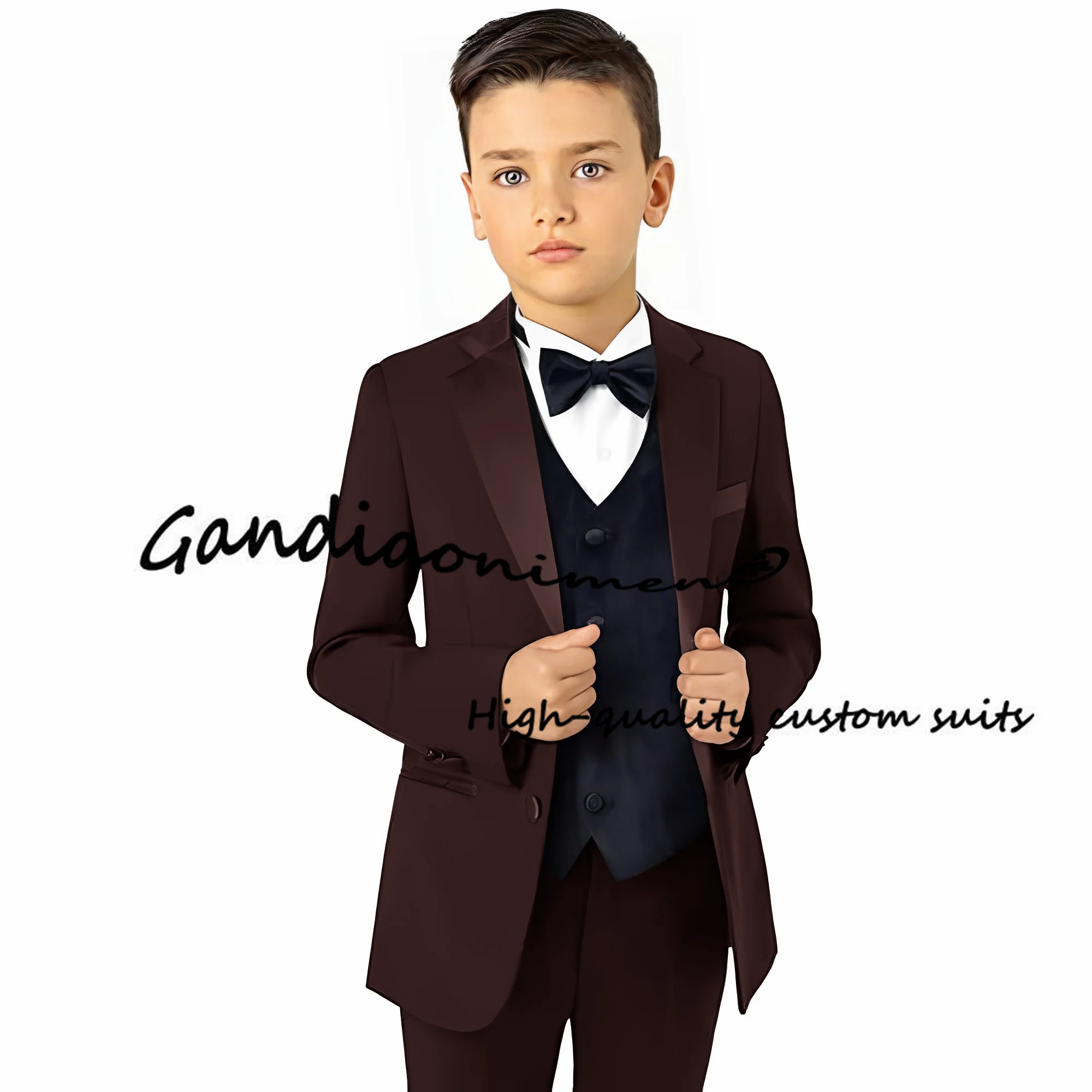 

Formal Suit for Boys Jacket Pants Vest Tie 4-piece Set Business Slim Clothes Children Customized 2-16T