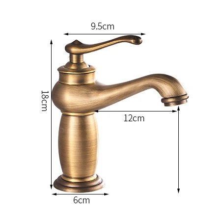 Antique Brass Bathroom Sink Faucets Single Handle One Hole Deck Mounted Lavatory Mixer Tap Retro Basin Faucets,Brushed lavatorio