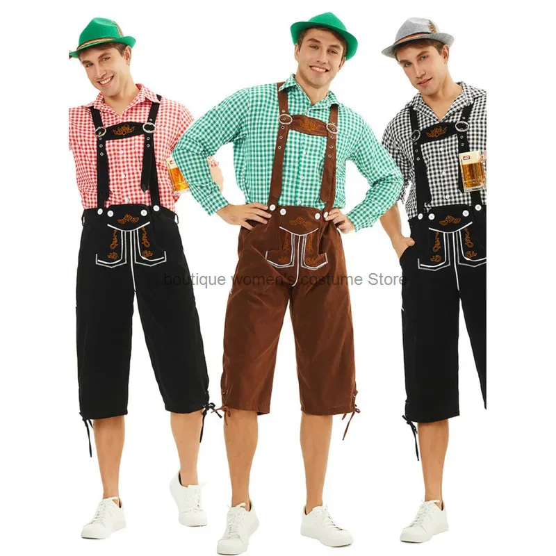 هالوين تأثيري الألمانية ميونيخ الرجال مهرجان البيرة زي منقوشة قميص وزرة البيرة مرحلة الأداء شركة #1