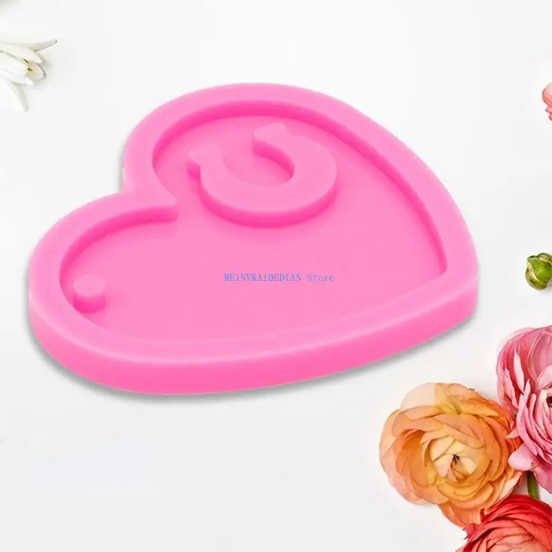 

C1FE DIY Heart Horseshoe Keychain Casting Silicone Mold Keychain UV Epoxy Resin Mold