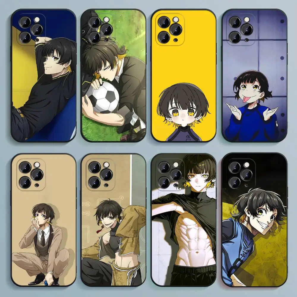 

Anime M-Meguru B-bachira Phone Case For iPhone 17,16,15,14,13,12,Pro,Max,Plus,E,SE4,Air,Mini Black Soft Cover