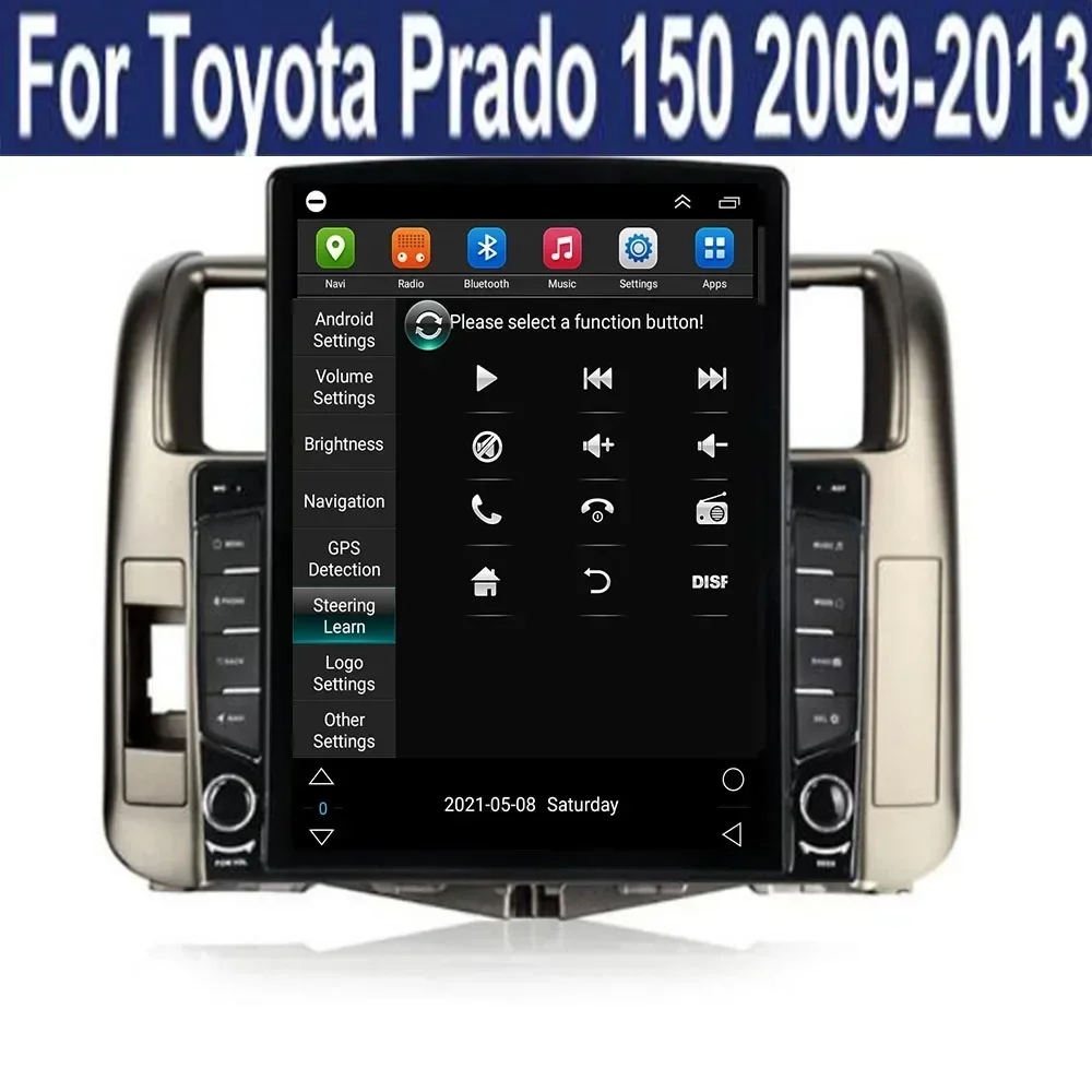 Per Tesla Stile 2Din Android 14 Autoradio Per Toyota Land Cruiser Prado 150 2010+ Lettore Video Multimediale GPS Stereo Carplay DSP