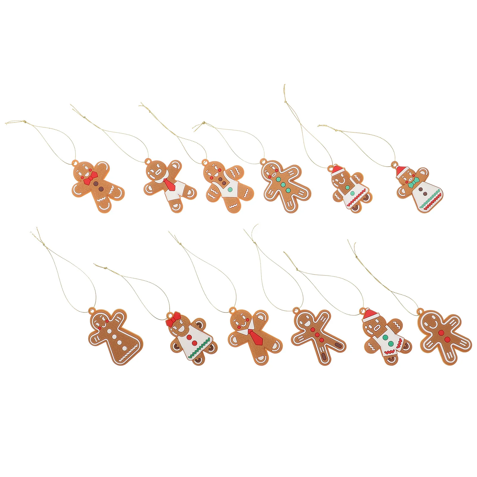 

12Pcs Gingerbread Man Christmas Pendant Hanging Decor Lightweight Home Tree Decoration Unique Festival Xmas Ornaments