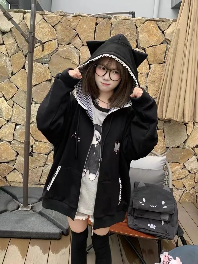 เสื้อฮู้ดดี้ผู้หญิงน่ารัก สไตล์วินเทจ ผ้าหนา สีแอพริคอต พิมพ์ลายตัวอักษร ใส่สบายทุกวัน เหมาะกับการออกกำลังกาย ดีไซน์หลวม นุ่มสบาย