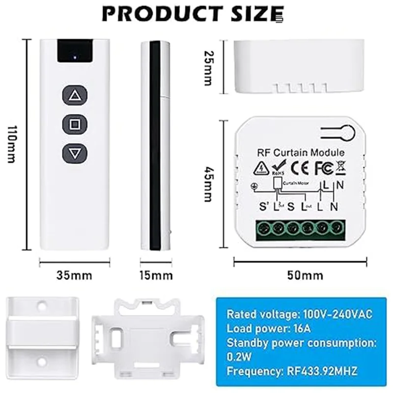 

ETRT Tuya WiFi Smart Curtain Switch Controllers Roller Blinds Shutter Motor Smart Life APP Remote Control Home