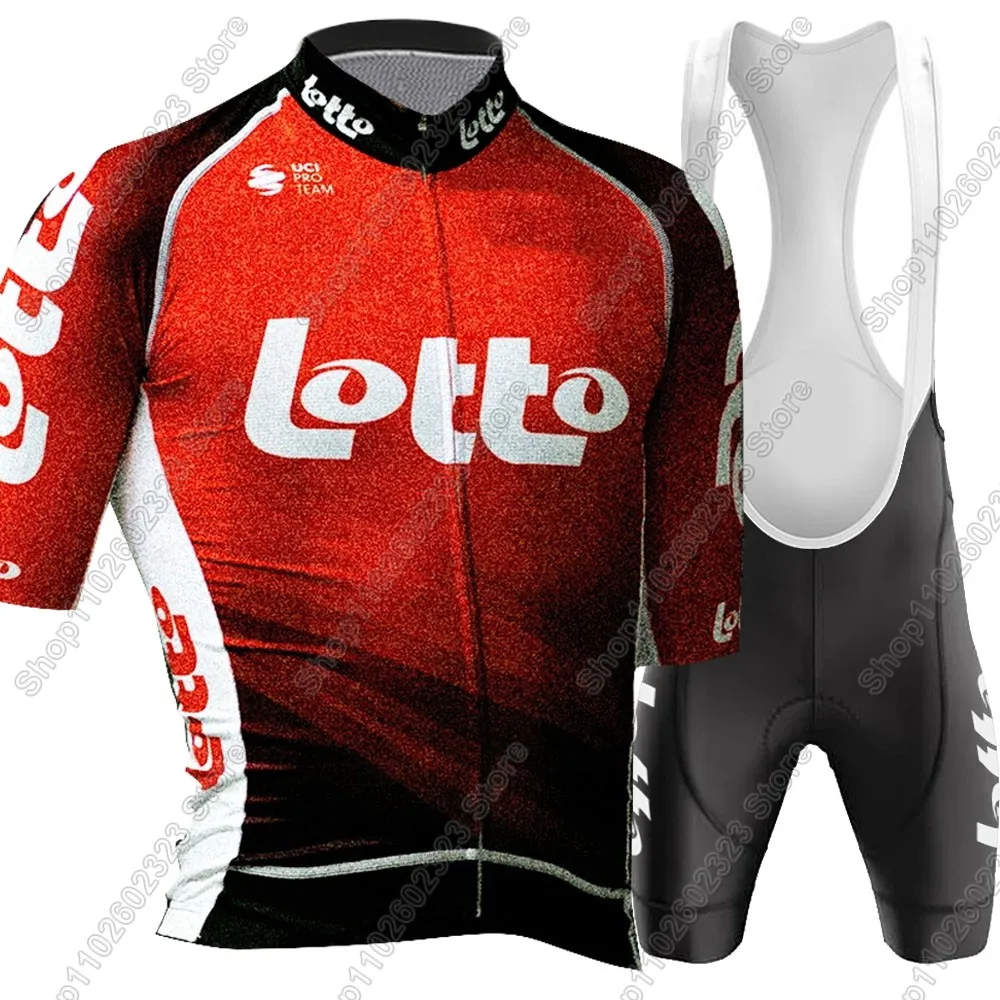 لوتو فريق 2025 طقم جيرسي لركوب الدراجات الصيف بلجيكا ملابس الرجال عدة الطريق دراجة قمصان دعوى دراجة مريلة السراويل الجبلية موحدة