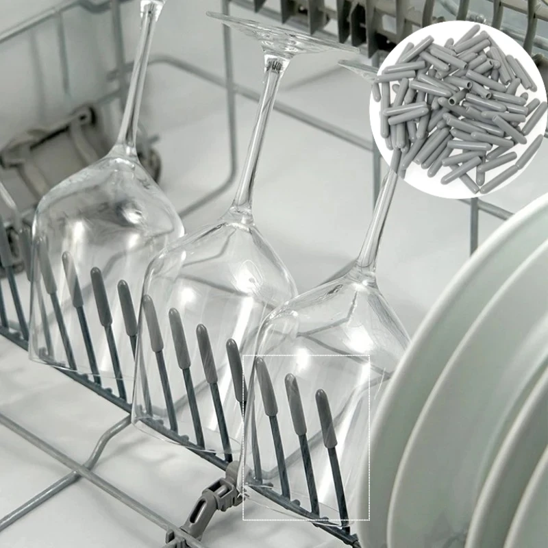 50pcs Flexible Round Dishwasher Rack Caps End Cover The Tip 