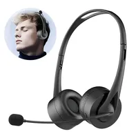 BT V5.3 Headset HiFi Headphones Head-mounted With Mic Wireless Truck Driver Hands-free Call Headset For Call Center Office