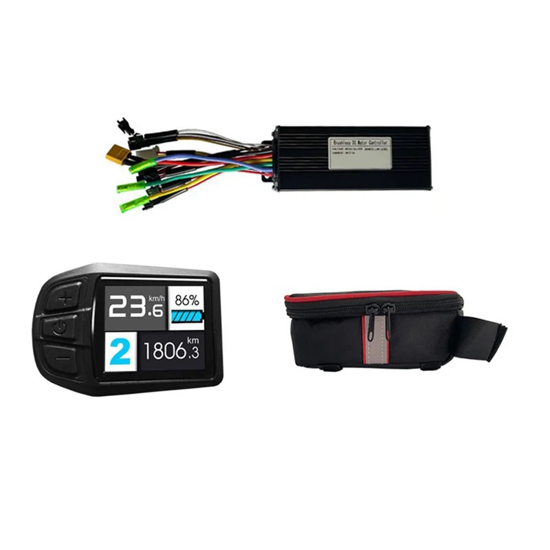J1UL1N 24/36/48V 30A Electric Bicycle Controller UKC3 Color Screen Instrument With Controller Small Bag