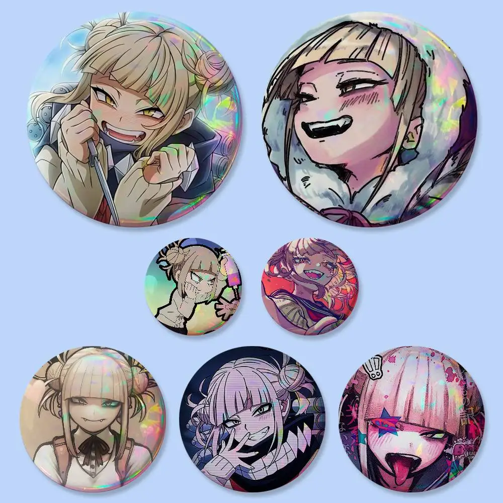 Insignias de Personajes de Anime Toga Himiko, 25, 32, 44, 58, 75 mm, Redondas, para Cosplay, Decoración de Bolsos, Regalos para Fans, Coleccionistas, Amigos, Broche, Souvenir