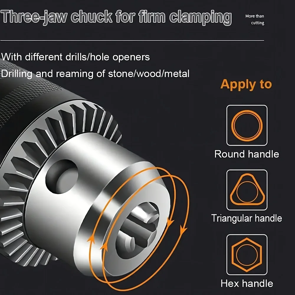 5pcs/set,1.5mm~10mm Metal Drill Chuck,with Chuck Key,3/8-24UNF Thread Quick Change,Conversion Shank(Hex/SDS-Plus/Square Adapter)