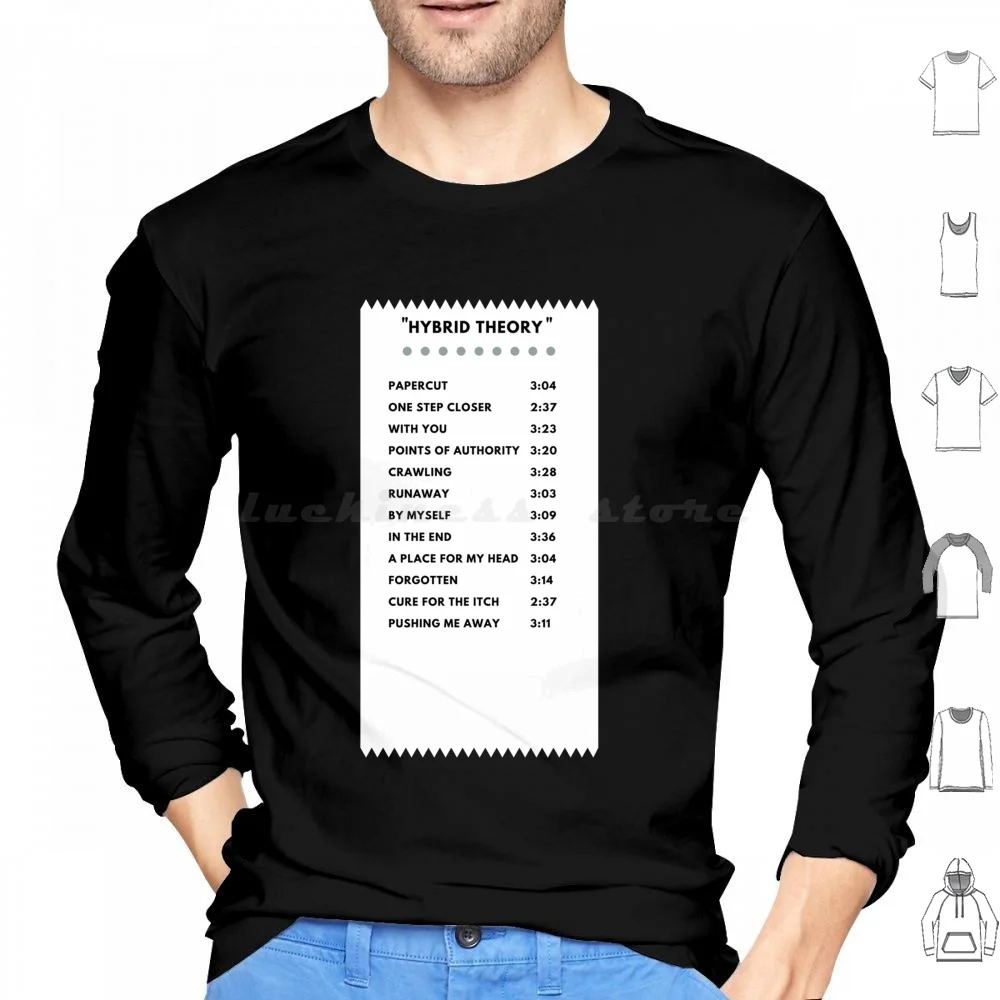 

" Hybrid Theory " Cartoon Receipt Hoodies Long Sleeve Logo Stuff Long Sleeve America Illustration New Trending Music