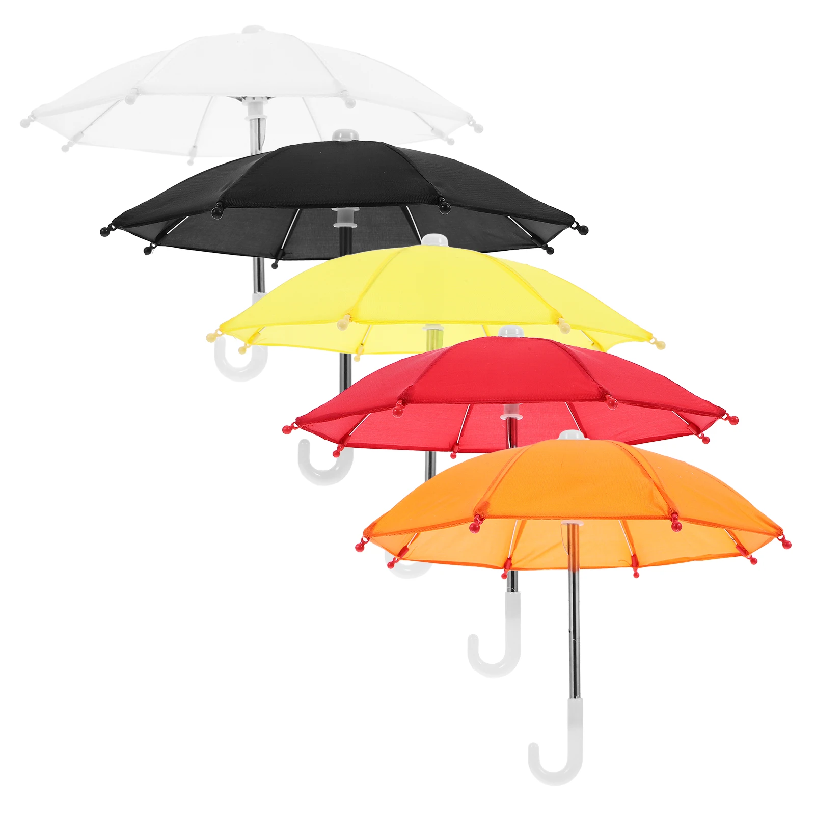 

5 Pcs Decorative Umbrella Dollhouse Kids Toys Photo Props Craft Supplies Easy Open Close Umbrella Photo Props Polyester