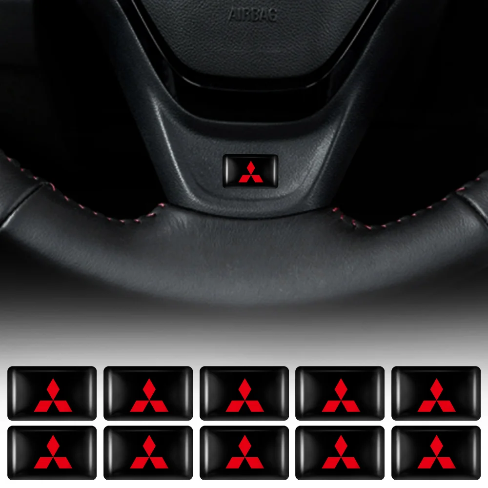 10 sztuk samoprzylepna odblaskowa naklejka 3D dla Mitsubishi Outlander L200 Lancer EX Asx Pajero Colt Galant RALLIART Delica akcesoria