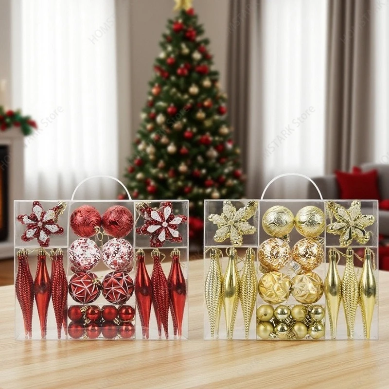 ：6cm Plastic Electroplated Painted Snowflake Ornament, Christmas Tree Hanging Decor, Holiday Gift Bauble for Xmas Decoration