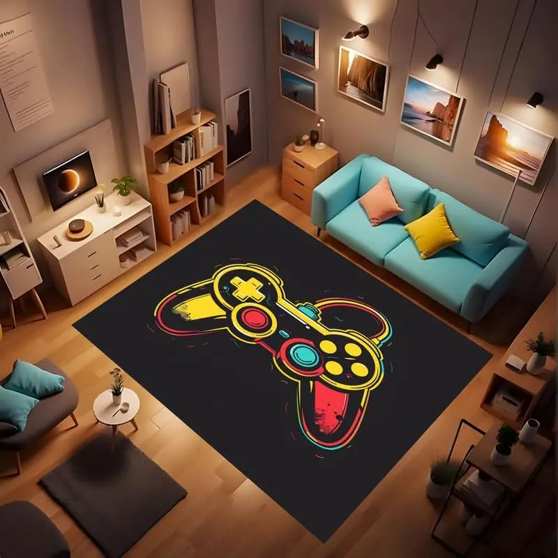 Rainbow Color Raised fist Colorful Rug, Graffiti fist Declare Sovereignty Art Carpet, Non-Slip Washable Carpet, Suitable for