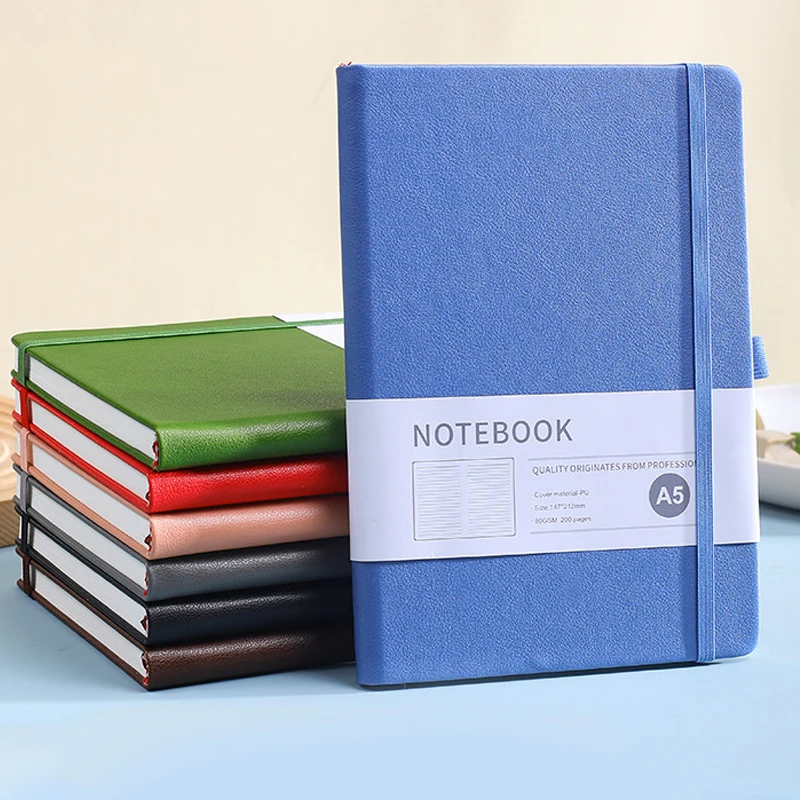 Minimalist Strap Notebook Mini Cute Student Notebook Business Notebook Schedule Book Thickened PU Leather Cover Diary Notebook