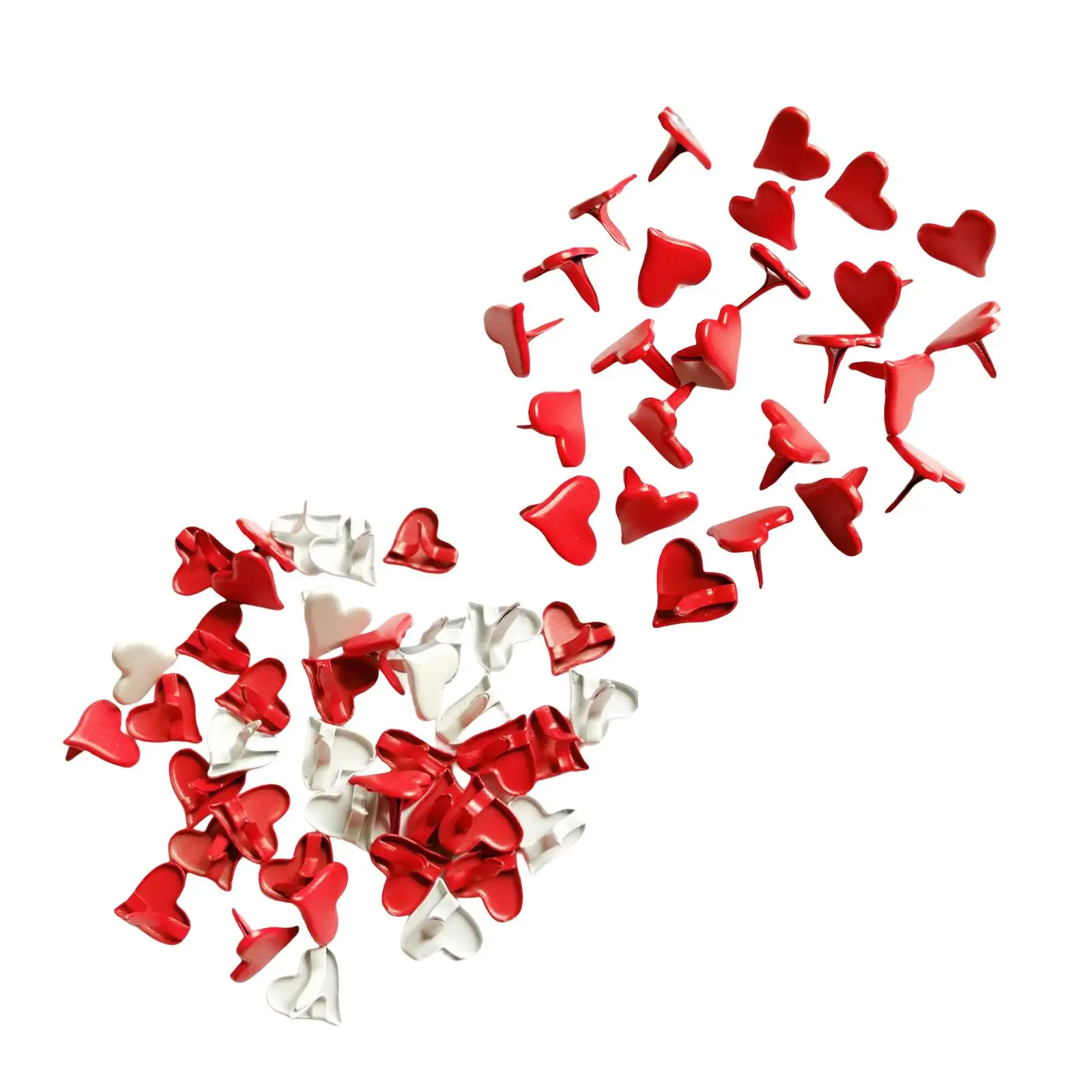 200Pcs Metal Mini Brads Handmade Embellishment Decorative Heart Shaped Paper Fasteners for Scrapbook Crafts Supplies Accessories