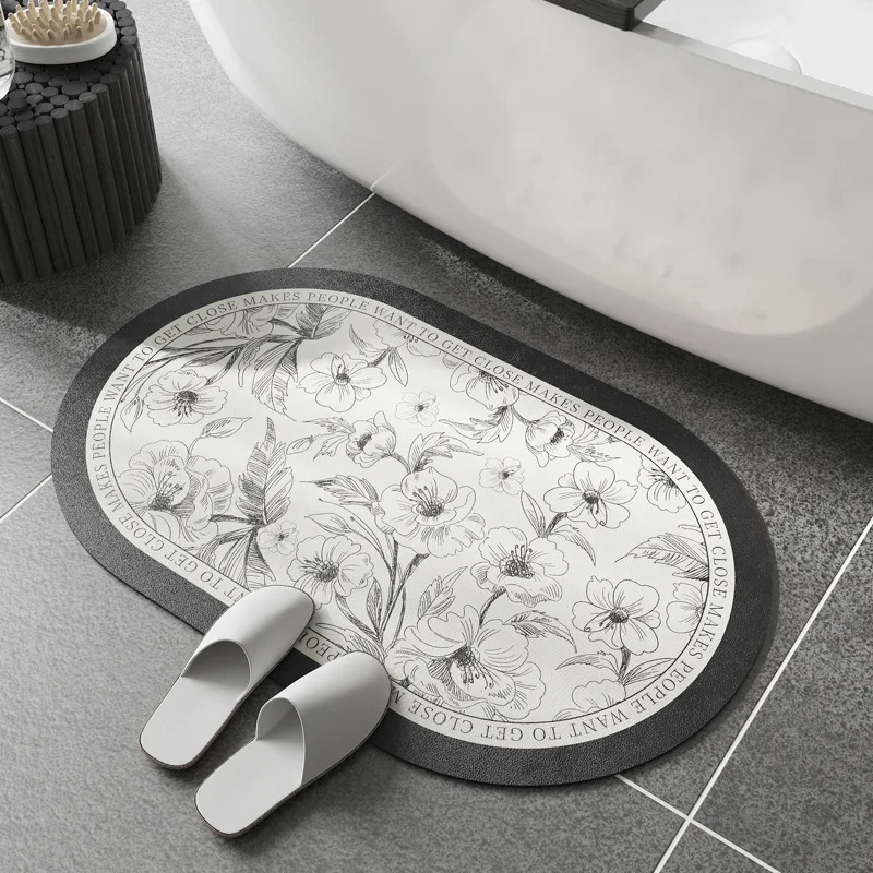 

Fast Shipping Nordic Diatom Mud Floor Mat Bathroom Anti Slip Mat Bathroom Toilet Water Absorption Carpet Home Decoration 카펫 ﻿