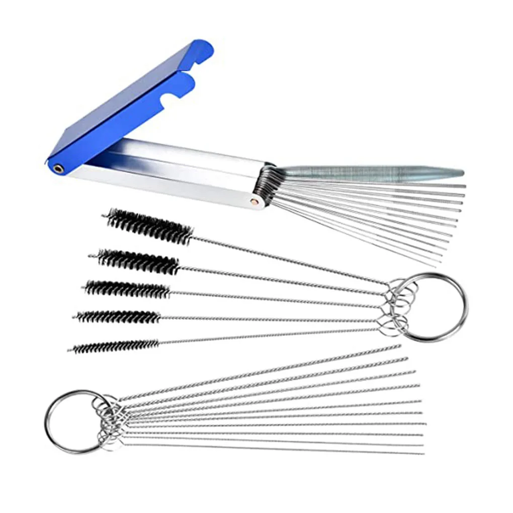 

Universal Motorcycle Engine Carburetor Jet Tool Set Unclogging Needle Brush Kit Cleaning Tools Repair Maintenance