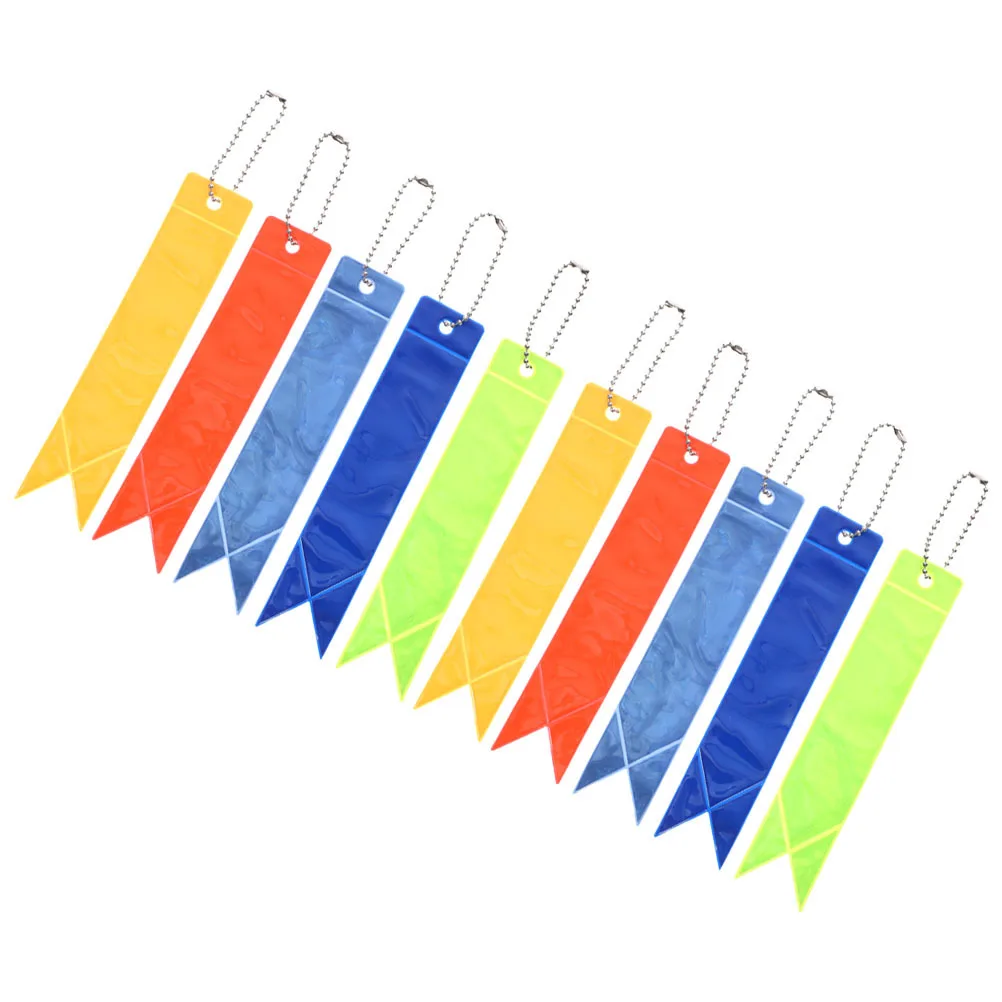 10 قطعة قلادة عاكسة ليلة توهج المفاتيح دائم بولي كلوريد الفينيل حقيبة سحر لحقيبة الظهر محفظة مفاتيح السيارة اكسسوارات في الهواء الطلق التخييم #5