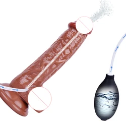 Squirting Dildo realistico giocattoli del sesso per le donne principianti punto G anale prostata eiaculazione pene con forte ventosa Dildo morbido