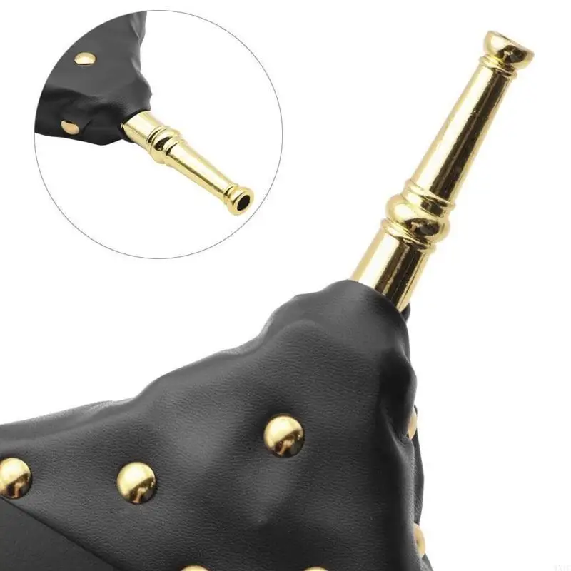 منفاخ مدفأة WXTC مع حزام معلق، فوهة منفاخ هواء من الخشب الأسود لشوايات الشواء وحفر النار والمواقد الداخلية #4