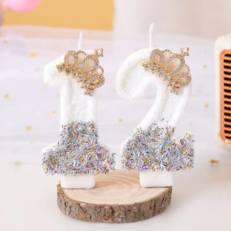 High Quality Crown Number Birthday Candles Cake Topper Decorations Boy Girl Party Supplies 0123456789 Age Years