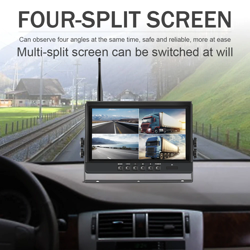 9 Inch Wireless Car Monitor Wifi 360 Camera DVR Monitors Backup Recorder IPS Screen Mirror of Reverse Rear View Camera for Truck