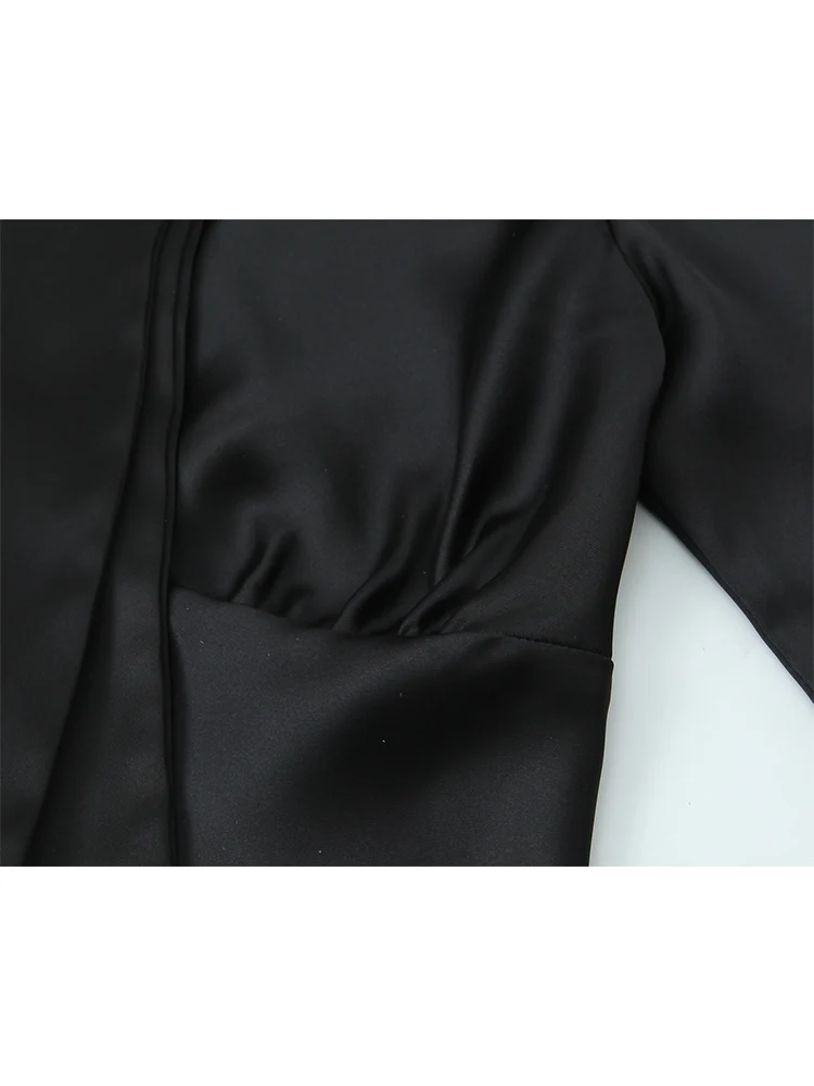 Весенняя новая женская рубашка с v-образным вырезом, элегантная расклешенная рубашка с длинными рукавами, модный повседневный офисный женский шарф, модная рубашка, женская одежда