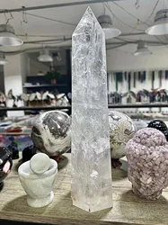 Natural Large Clear Quartz Crystal Points, Reiki Tower, Healing Wand, Home Decoration, 1Pc