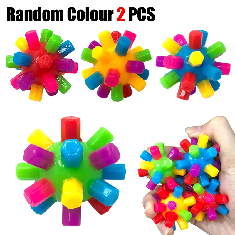 Bola colorida de treinamento de habilidade sensorial, quebra-cabeça elástico de arco-íris, brinquedos para aliviar o estresse, esportes ao ar livre, brinquedo, presente de aniversário