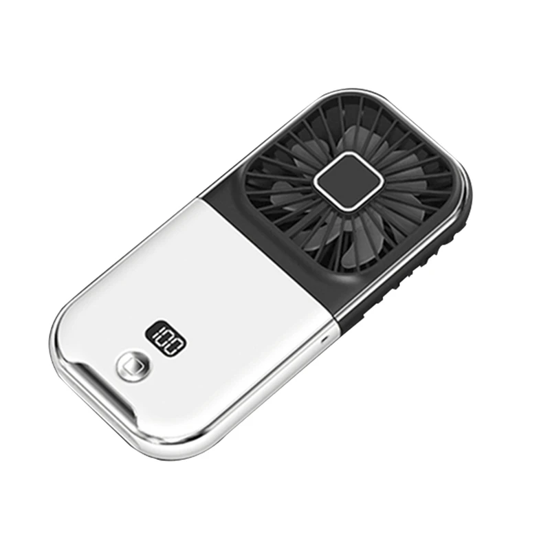 

1 PCS Mini Portable Outdoor Handheld Fan USB Rechargeable 180° Folding Wireless Desktop Fan White&Black