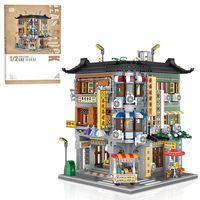 2763Pcs Commercial Corner Building Hong Kong Street View Model Adults MOC Modular Building Blocks Set Construction Toy Kid Gifts