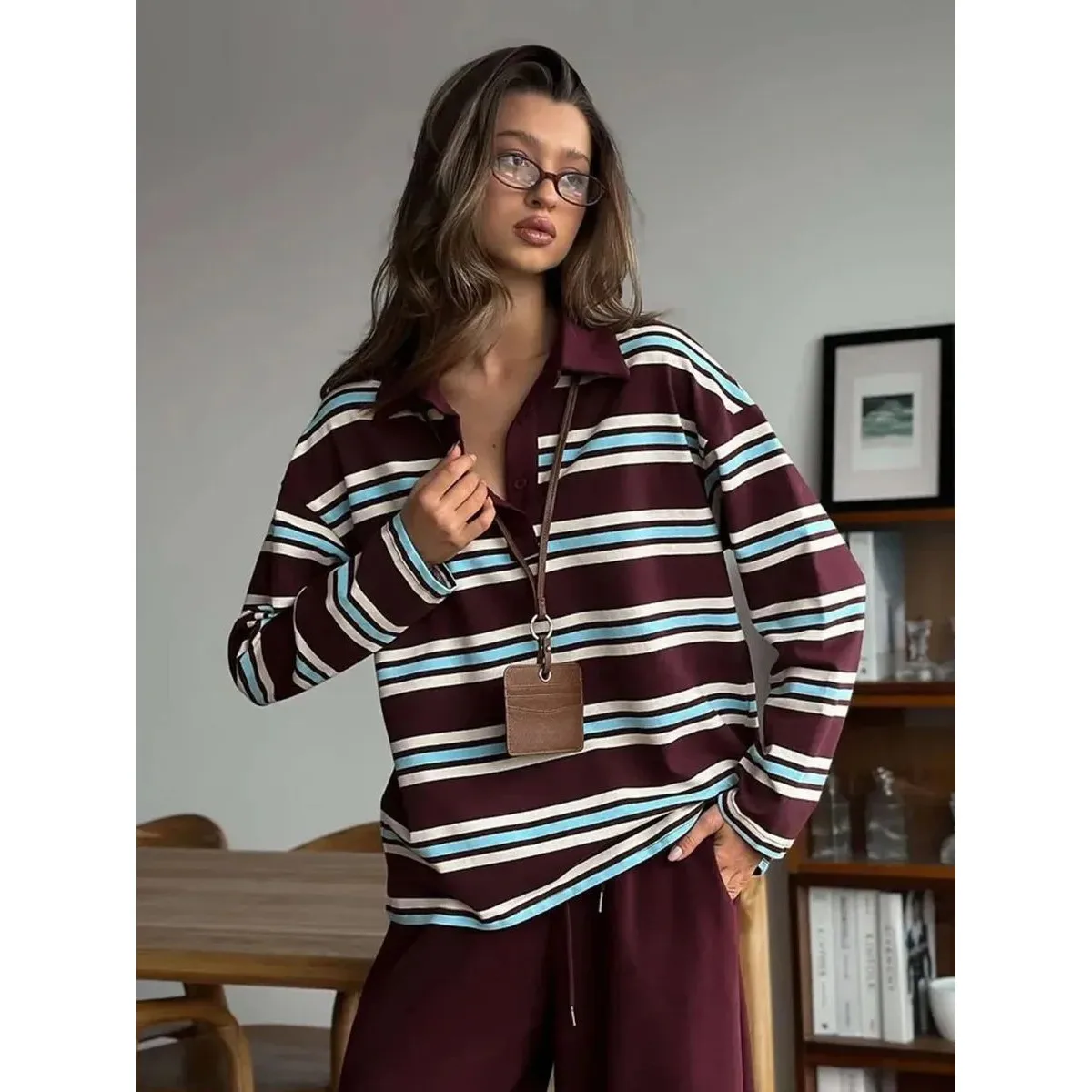 

Autumn Casual Stripes Contrast Long Sve T-irt Women Cleanfit Sle Winter Collection Online And In-store Available