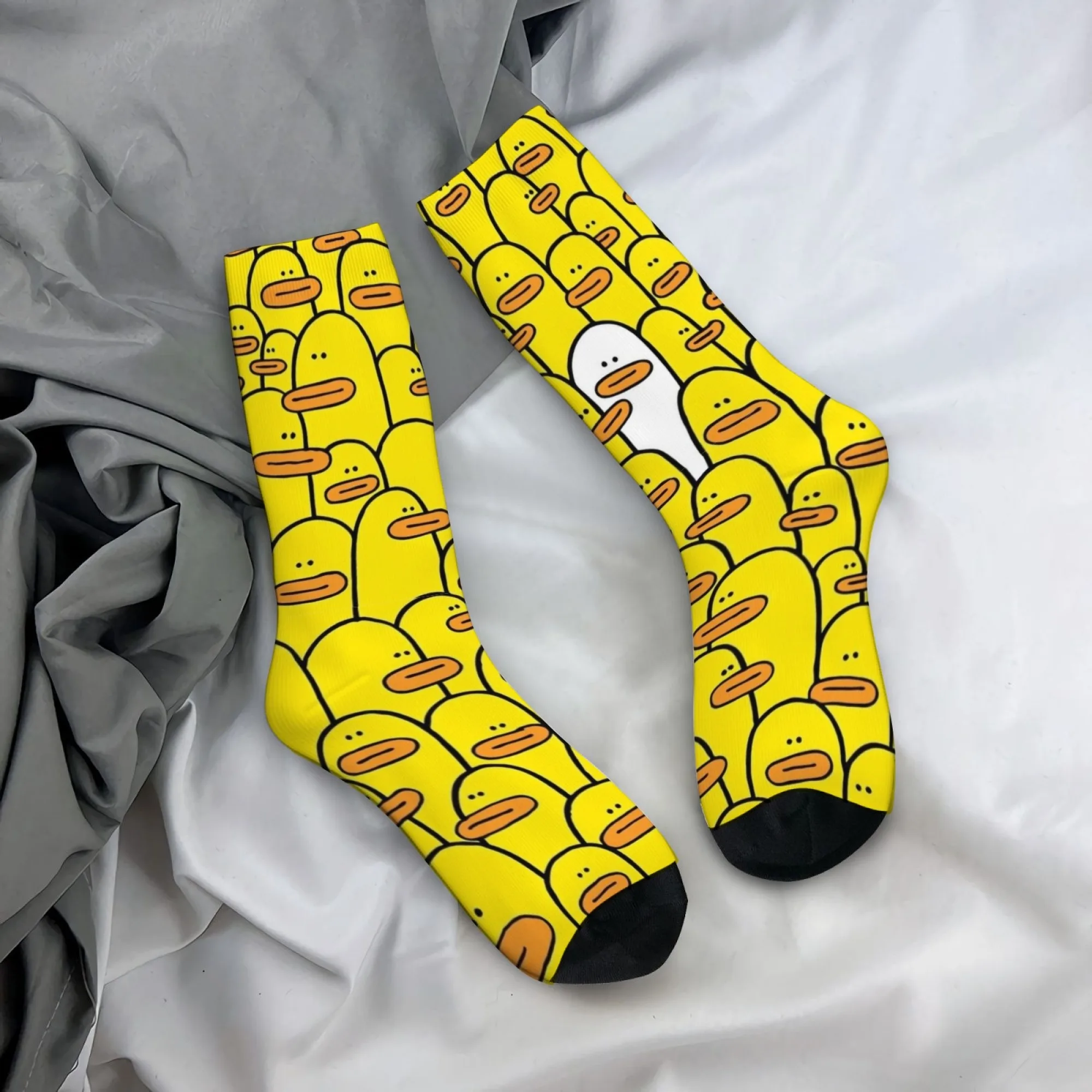 

Fun Quirky Duck-themed Socks Lightweight Slim Fit Durable Men's Socks Cycling Hiking Running Cartoon Hip-hop Compression Socks