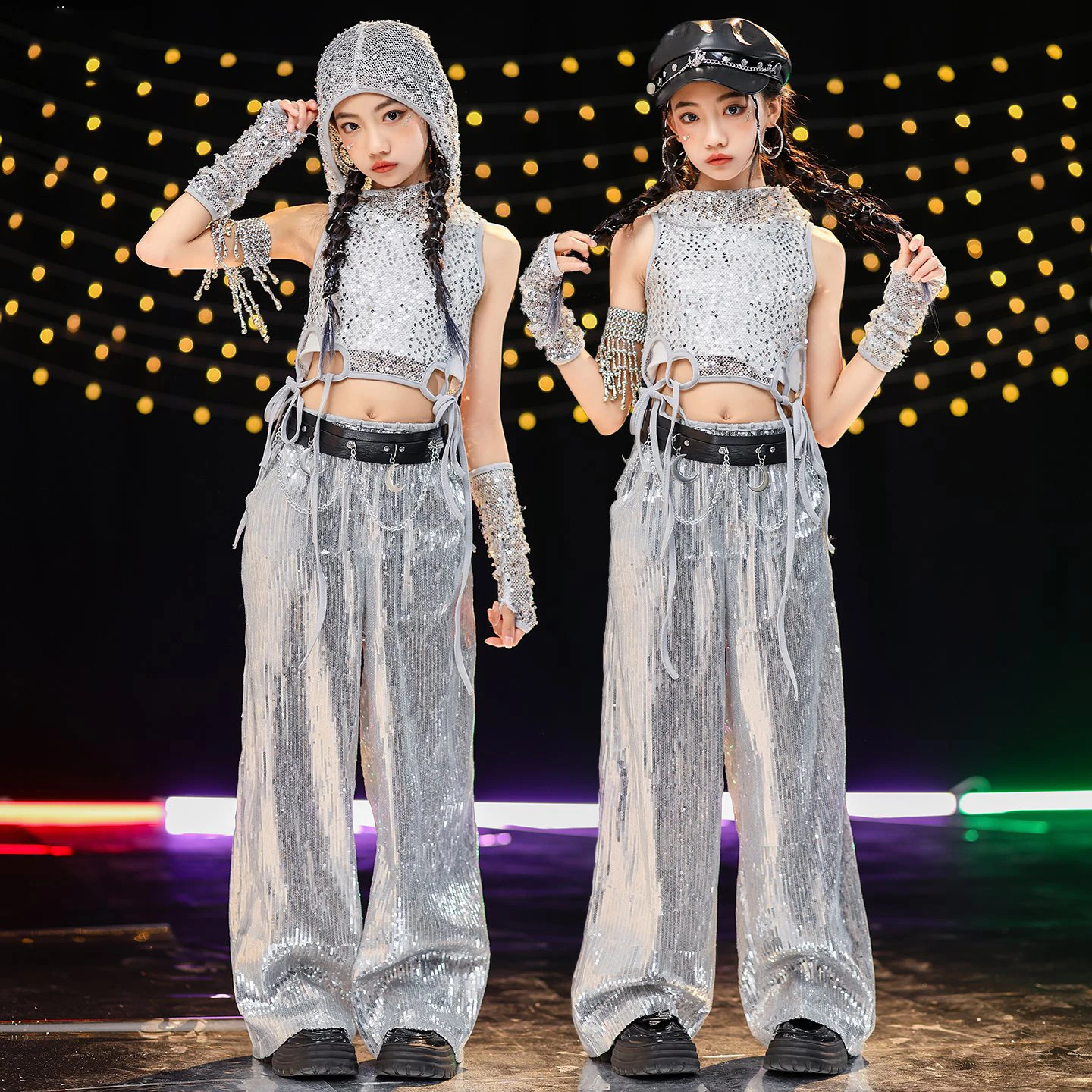 2025-argent-paillettes-sweat-a-capuche-gilet-hiphop-pantalons-tenues-jazz-danse-costumes-pour-filles-enfants-moderne-hip-hop-rave-vetements-dqs20226