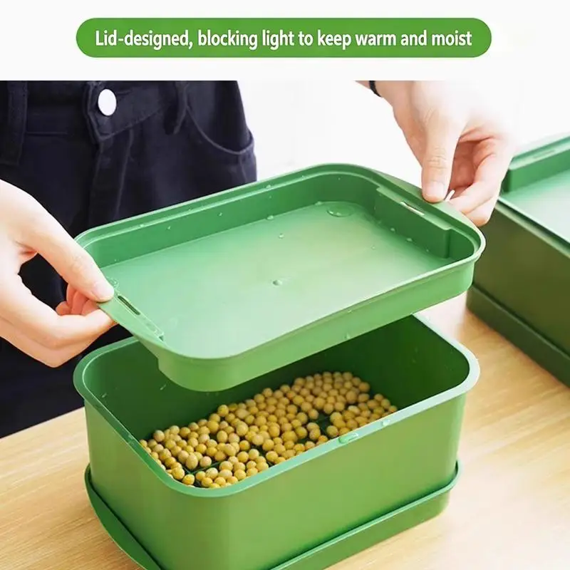 New Seed Sprout Tray Garden Hydroponic Peanut Sprouting Box Mini Greenhouse Germination Kits Germination Soilless Planting Pot