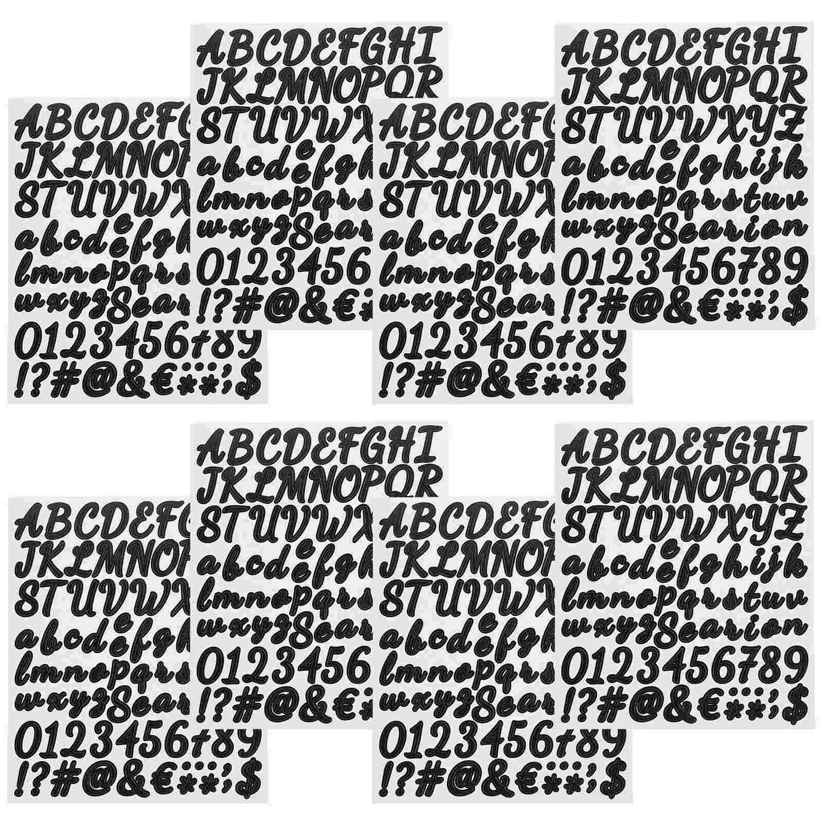 

10 Sheets Digital Stickers Letter for Water Bottles Numbers Alphabet Decals Pvc Self-adhesive DIY Letters and