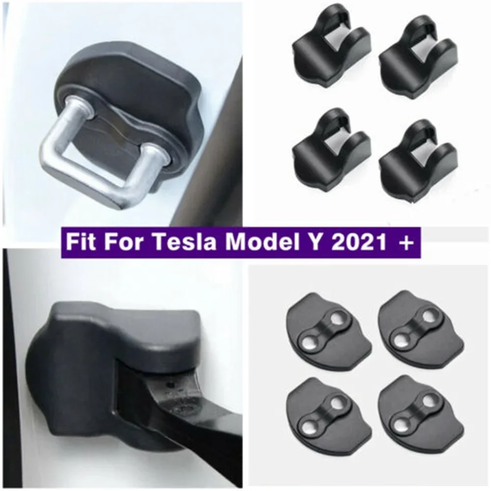 Auto Door Lock Cover Protect Buckle Cover Latch Stop Anti Rust For  For Tesla Model Y 2021 2022 Car Accessories