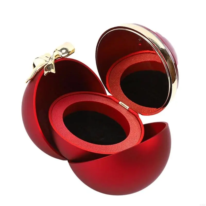 F26C Elegant Rose Flower Rings Box Sphere Shape Container Perfect for Engagements Proposals Weddings and Special Occasions