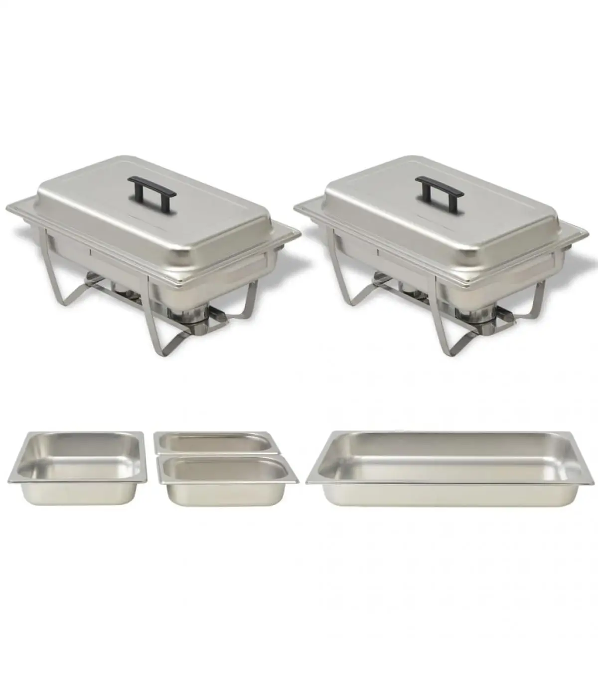 Poachers Set food heater for buffet 2 pieces stainless steel