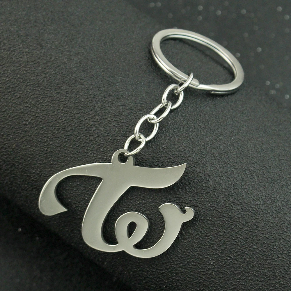 شحن مجاني Kpop مرتين المفاتيح للرجال النساء الفولاذ المقاوم للصدأ حلقة رئيسية Chaverio Llavero موضة حلية مجوهرات هدية #4