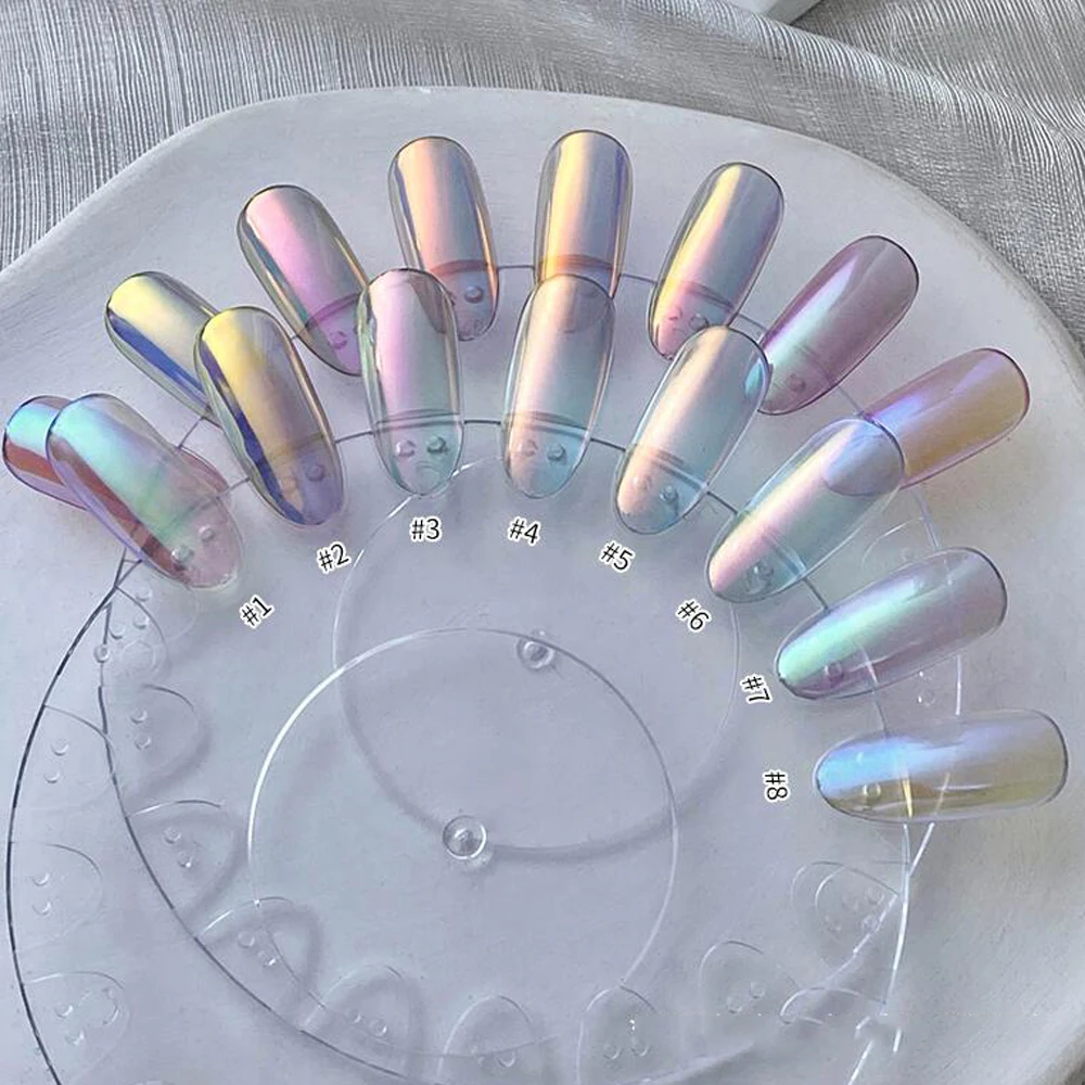 1 Słoik Kameleon Chromowany Proszek do Paznokci Powłoka Magiczne Lustro Pigment Pyłek Aurora Syreni Brokat do Lakieru Hybrydowego Dekoracje do Paznokci