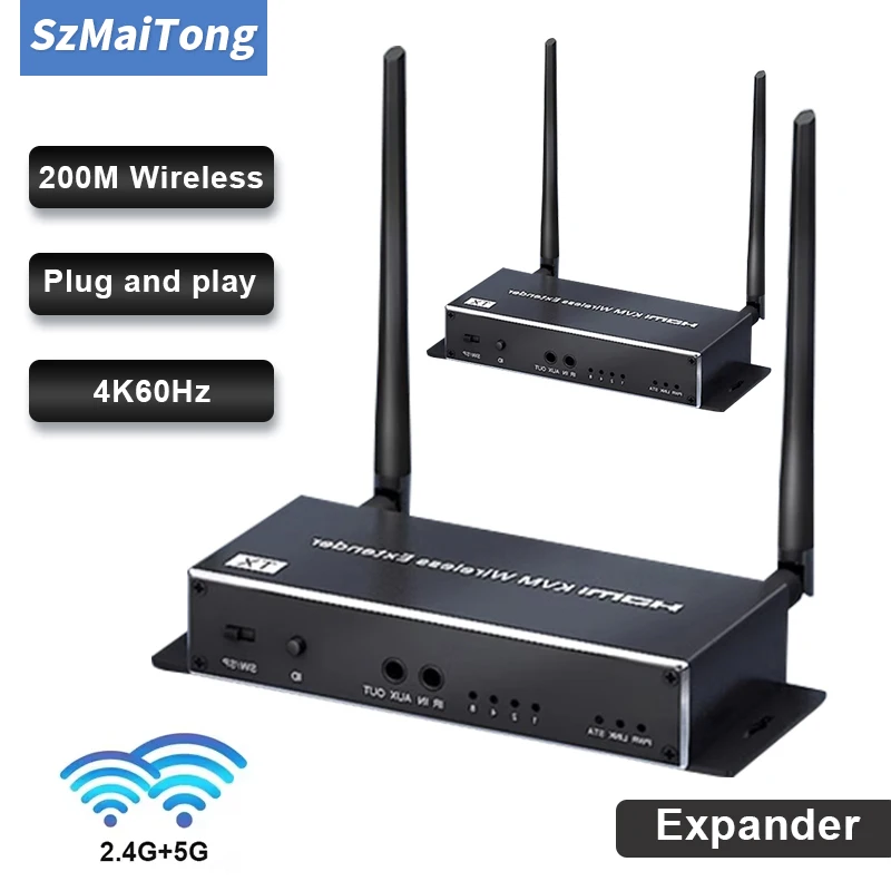 4K 200m Wireless HDMI KVM Extender HDMI USB KVM Wireless extender Audio Video Transmitter and Receiver Sender